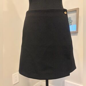 Aritzia Babaton Wayne Faux Wrap Mini Skirt With Gold Button EUC